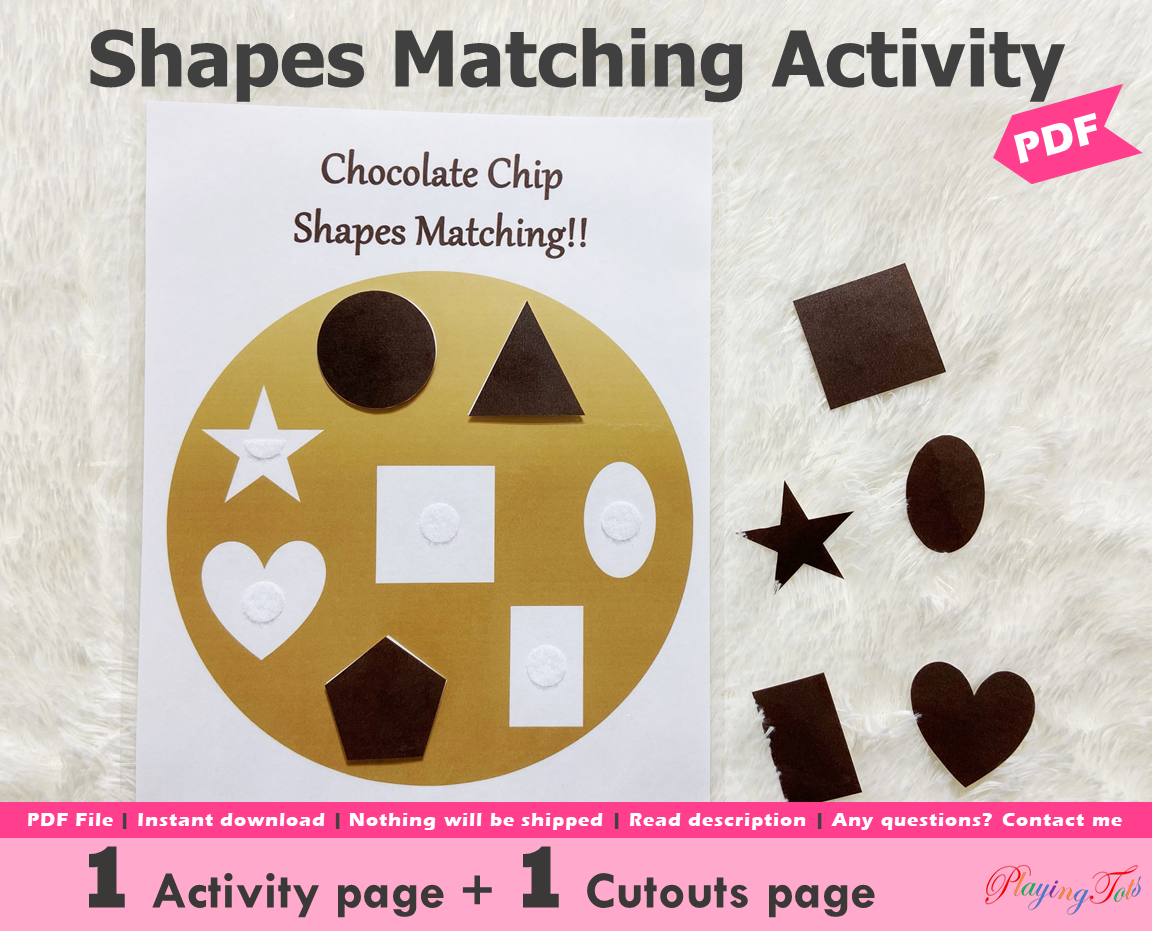 Chocolate Chip Shapes Matching Activity