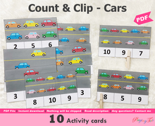 Load image into Gallery viewer, Count and Clip Activity| Cars on the Road
