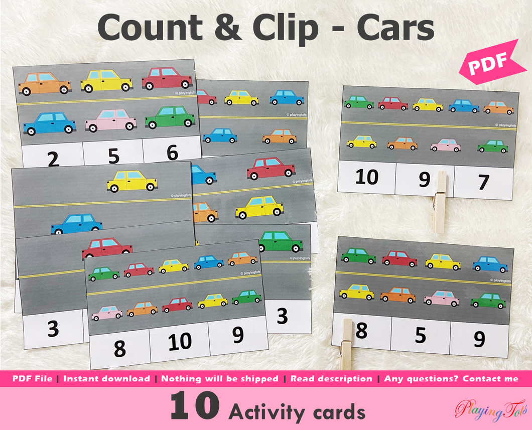 Count and Clip Activity| Cars on the Road