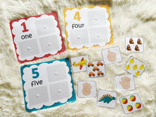 Load image into Gallery viewer, Counting Practice, Learn to count, Preschool Math, Count and Match, Montessori Math
