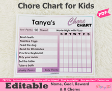 Load image into Gallery viewer, Editable Kids Chore Chart
