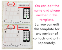 Load image into Gallery viewer, Editable Phone Number Practice Activity, Learn Emergency Contact Numbers Activity
