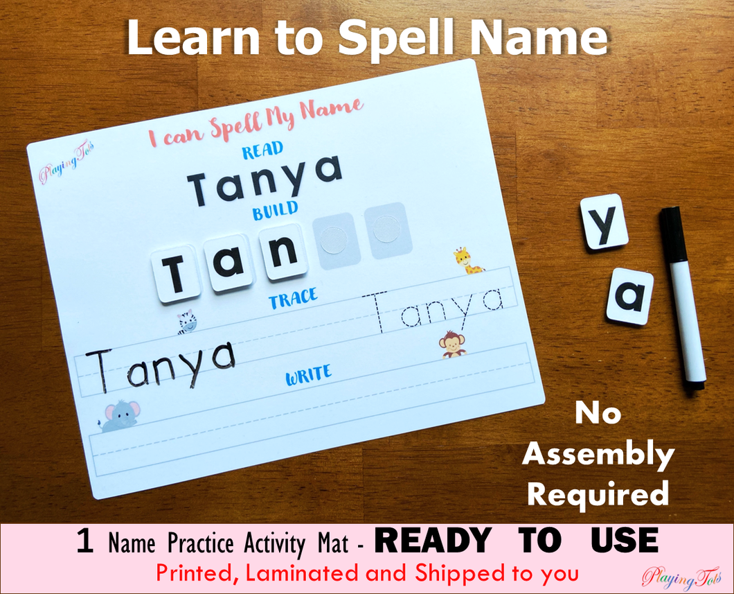 Name Spelling Practice Activity, Name Building, Tracing and Writing