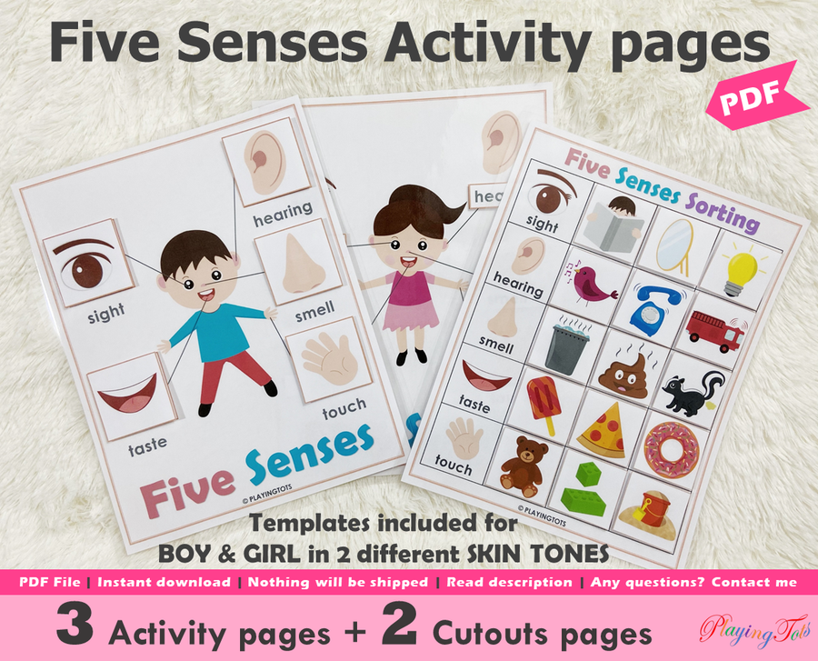 Five Senses Busy Book Activity – Playingtots