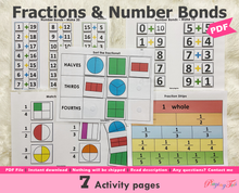 Load image into Gallery viewer, Fractions and Number Bonds, Math Activities
