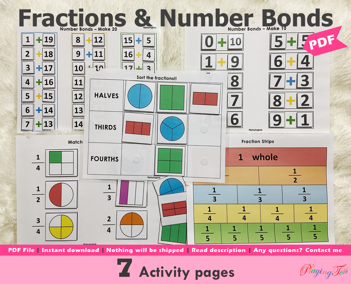 Fractions and Number Bonds, Math Activities