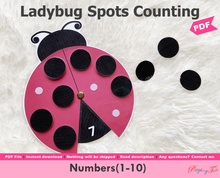 Load image into Gallery viewer, Ladybug Spots Counting Activity, Numbers 1 to 10

