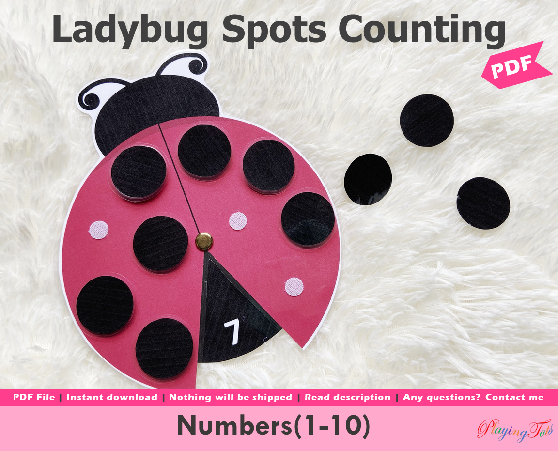 Ladybug Spots Counting Activity, Numbers 1 to 10 – Playingtots