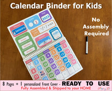 Load image into Gallery viewer, Perpetual Calendar Kids, Homeschool Morning Circle Time Binder, Montessori Calendar, Classroom Calendar, Preschool, PreK
