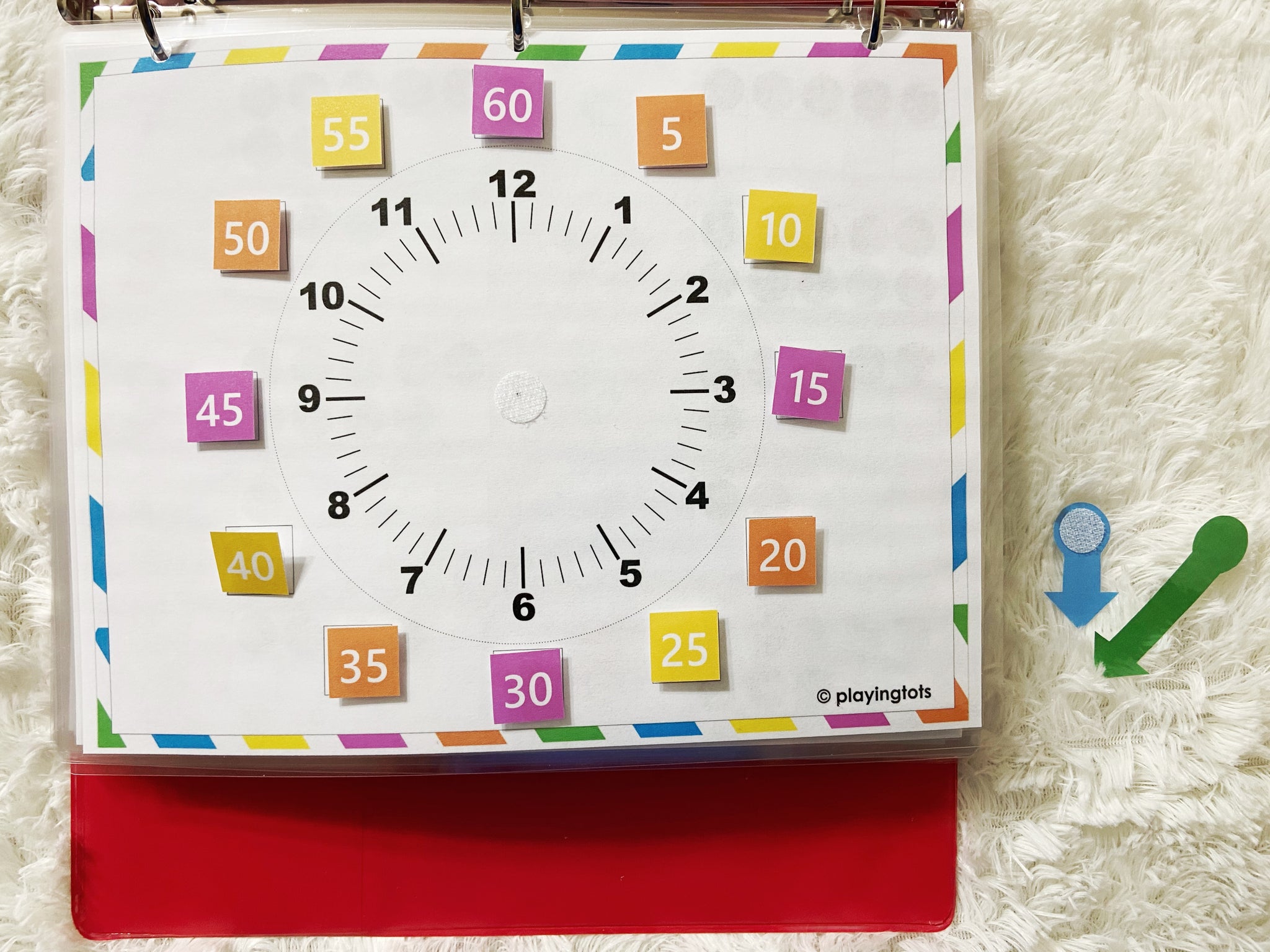 Clock Learning Cards Learn to tell Time, Clock – Playingtots