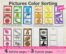 Load image into Gallery viewer, Pictures Color Sorting Activity, Colors Matching Activity
