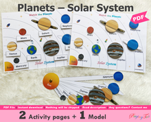 Load image into Gallery viewer, Planets/ Solar System Matching Activity
