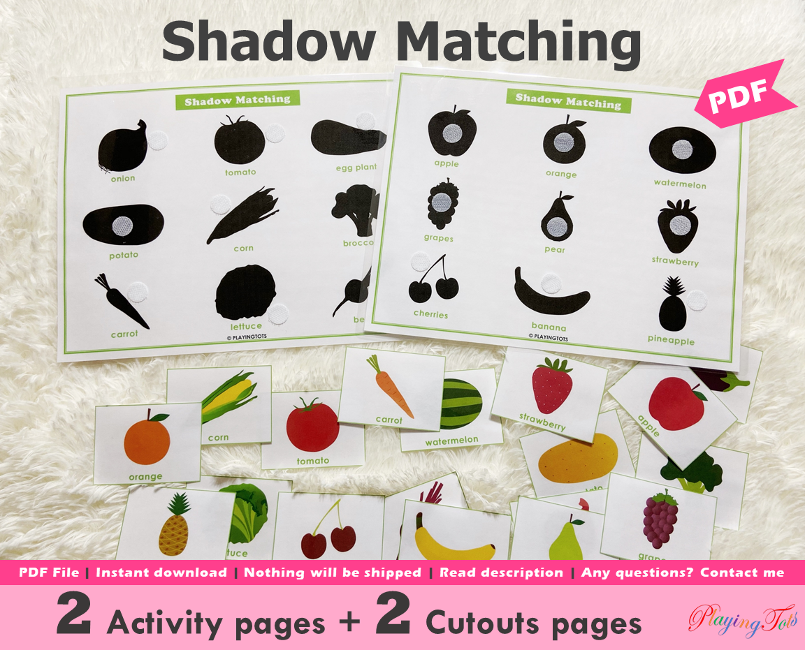 Shadow Matching, Fruits and Vegetables