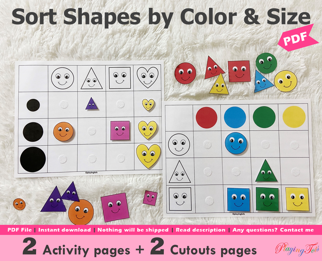 Colors Sorting and Size Sorting Activity