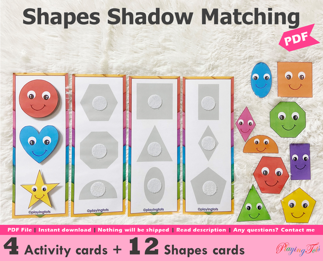 2D Shapes Silhouette/ Shadow Matching Activity, Independent Work Tasks, Early Childhood and Special Education, Preschool and PreK