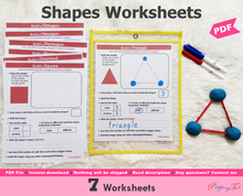 Load image into Gallery viewer, 2D Shapes Stem activity Worksheets
