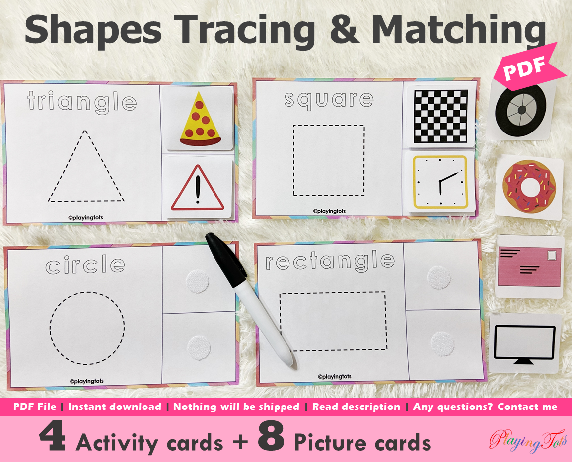 Shapes Tracing and Picture Sorting Activity
