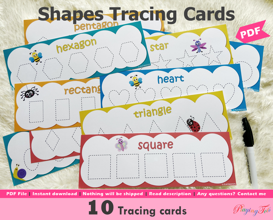 Shapes Tracing Activity Cards
