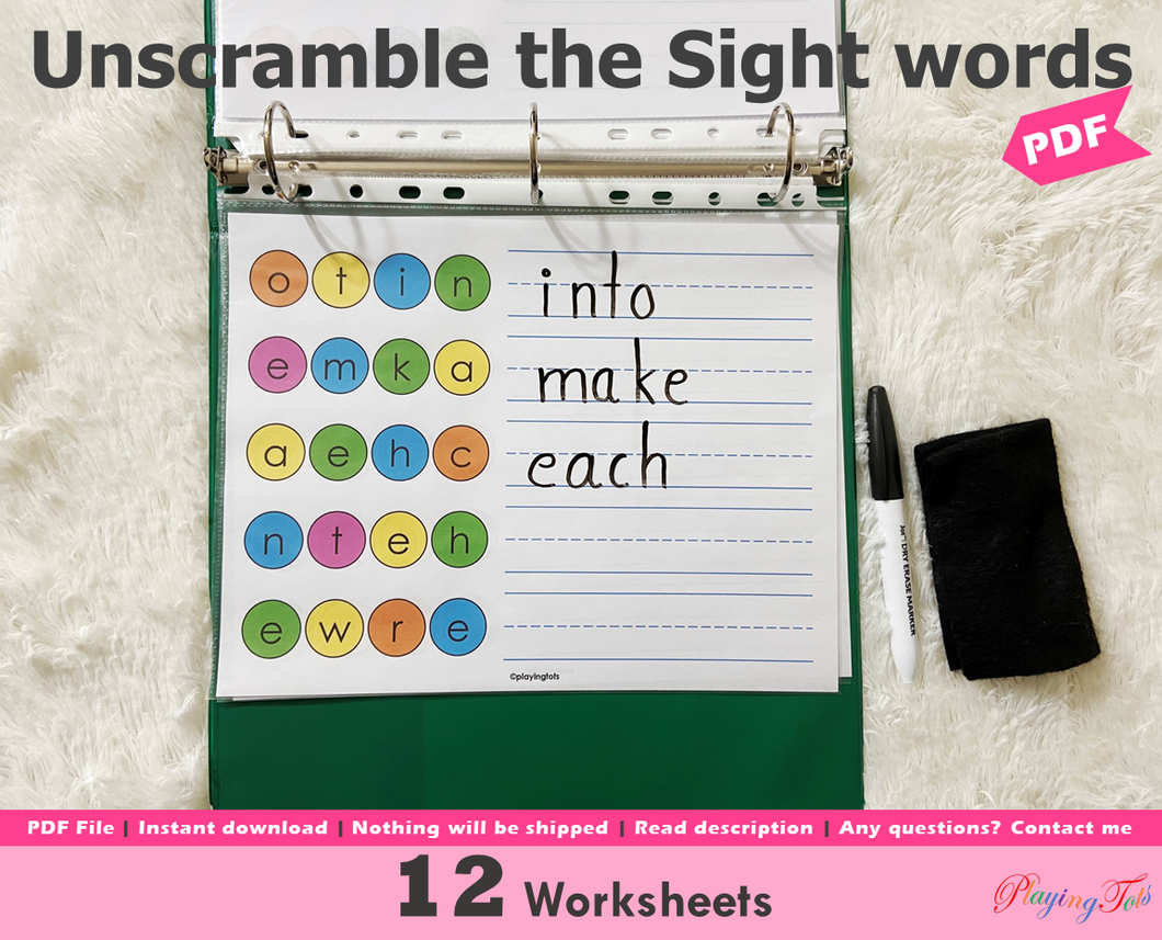 Unscramble the Sight Words Activity