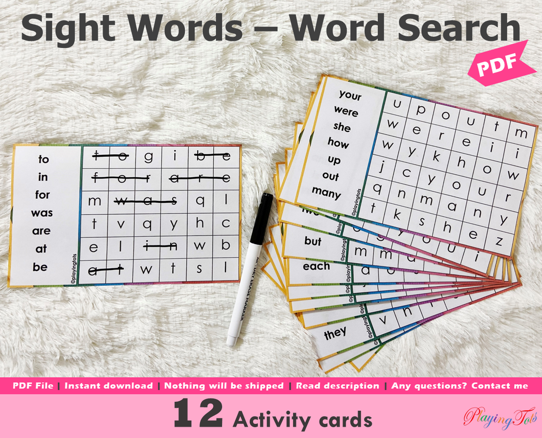 Sight Words Word Search Activity