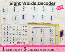 Load image into Gallery viewer, Sight Words Decoder, First Decoding Activity
