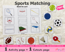 Load image into Gallery viewer, Sports Matching Activity
