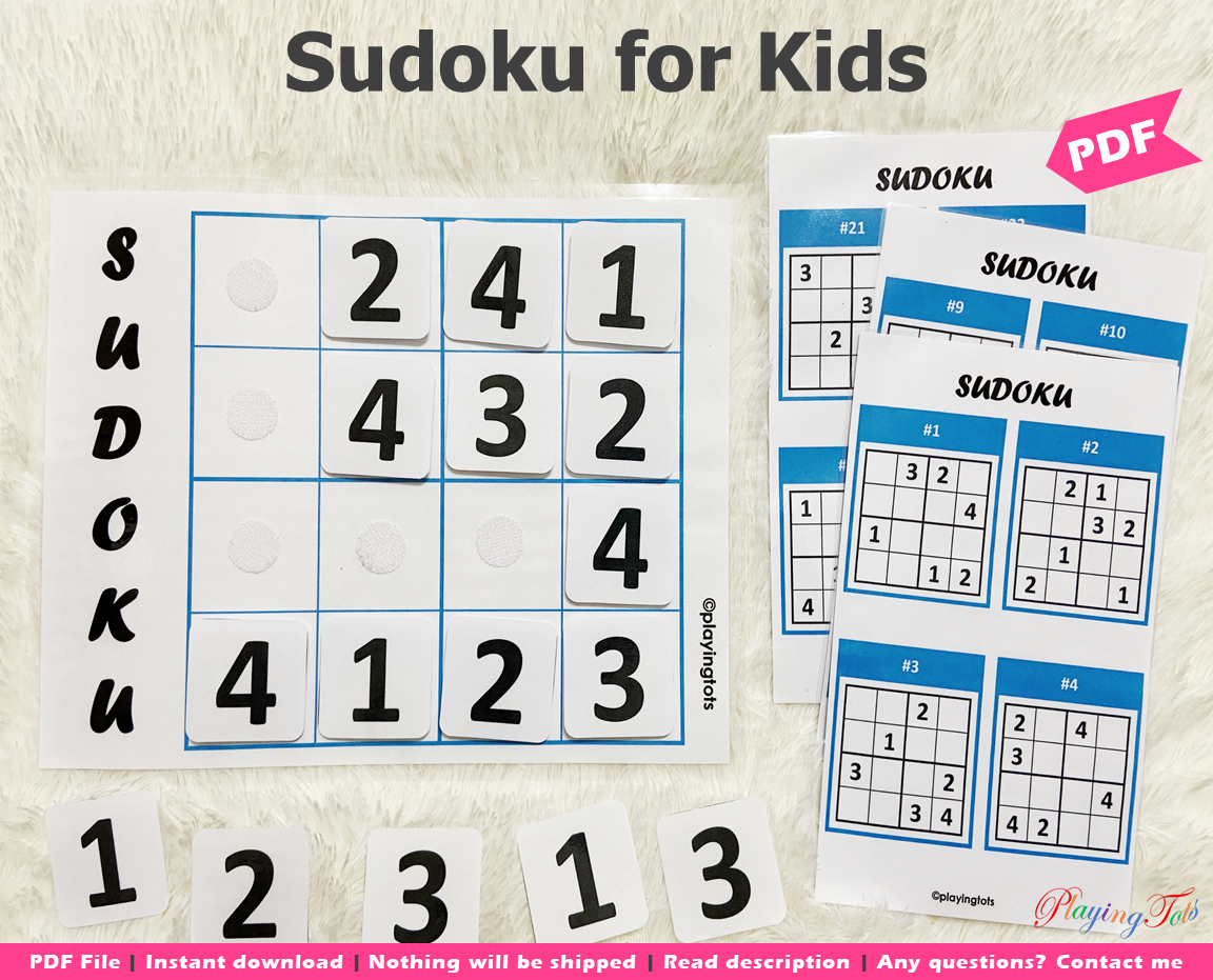 Sudoku or Suduko Puzzle, DIY Sudoku Activity Mat