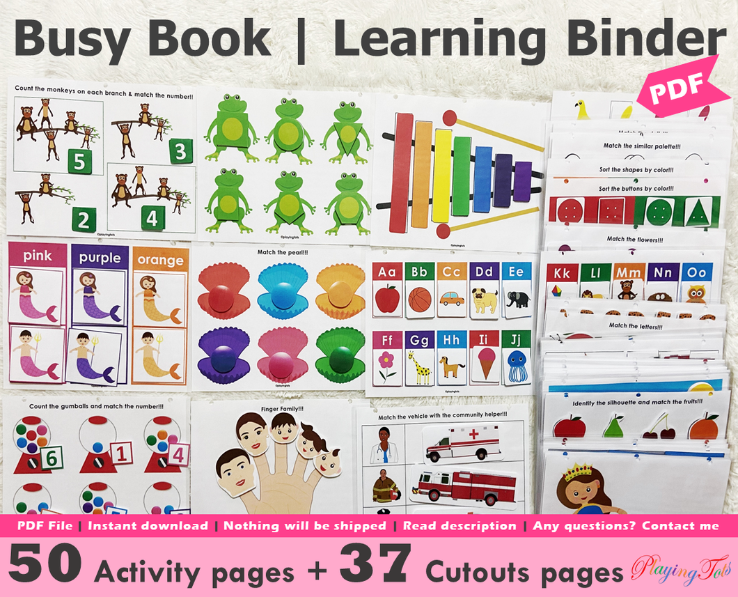 Toddler Busy Book, Learning Binder, Quiet Book