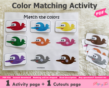 Load image into Gallery viewer, Colors Matching Activity, Busy Book, Learning Binder, Quiet Book
