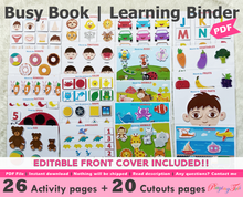 Load image into Gallery viewer, Toddler&#39;s First Busy Book, Learning Binder, Quiet Book
