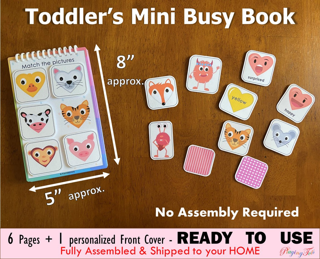 Toddler Mini Busy Book, Valentine Themed, Learning Binder, Quiet Book, Toddler Travel Activity Book