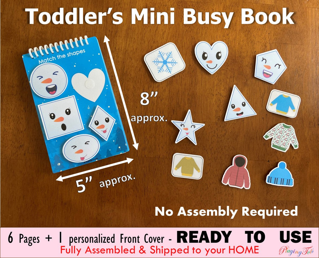 Toddler Mini Busy Book, Winter Themed, Learning Binder, Quiet Book