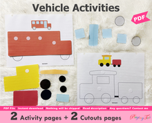 Load image into Gallery viewer, Vehicles Activity Sheets
