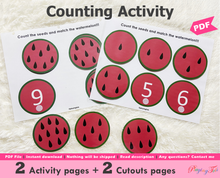Load image into Gallery viewer, Watermelon Seeds Counting Activity

